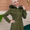 Shaomah Winter Coat with Fur Hood - Code 1361 - khaki