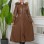 Damen Winter Leder Trenchcoat mit Fellfutter und Kapuze im Glocken-Schnitt 1344 - Cognac