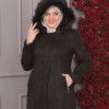 FURRY HOODED ZIPPERED OVERSIZED SUEDE TOPCOAT 1354 - black
