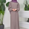 Simple & Long Hijab Dress 827 açık kahve