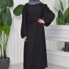 Simple & Long Hijab Dress 827 Siyah