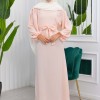 Simple & Long Hijab Dress 827 - salmon
