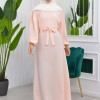 Simple & Long Hijab Dress 827 - salmon