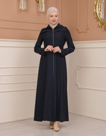 Clarita Fabric Seasonal Manto with Satin Lining (1224) - deep blue