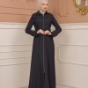 Belted Zippered Clarita Hooded Topcoat 1224 - Antrasıt