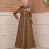 Belted Zippered Parachute Hooded Topcoat 1227 - tan