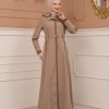 Belted Zippered Parachute Hooded Topcoat 1227 - light brown