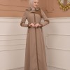 Belted Zippered Parachute Hooded Topcoat 1227 - light brown