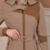 Belted Zippered Parachute Hooded Topcoat 1227 - light brown
