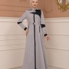 Belted Zippered Parachute Hooded Topcoat 1227 - gray