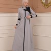 Belted Zippered Parachute Hooded Topcoat 1227 - gray