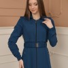 Belted Zippered Prada Hooded Abaya Dress 1228 - turquoise