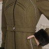FURRY SLEEVE AND HOOD HIJAB TOPCOAT 1356 - khaki