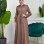 Gabardine-Mantel mit Kapuze und Plissee-Details 1206 - Kaffee