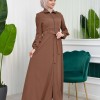 Prada Coat with Removable Hood and Pleated Details 1206 - brown