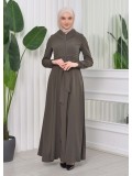 Brada-Mantel mit Royal-Kragen und Kapuze 1204 - Dunkelkhaki