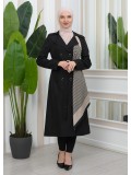ترانشكوت برشوت مطري ببطانة ساتان 1347 - اسود