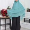 Chiffon Hijab Ready Made Veiled Practical Scarf 3 Layer - Cover Souffle 827 - dark mint