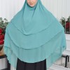 Chiffon Hijab Ready Made Veiled Practical Scarf 3 Layer - Cover Souffle 827 - dark mint