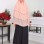 3-lagiger Chiffon Khimar (Scharia-Schild) 827 - Puder