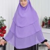 Chiffon Hijab Ready Made Veiled Practical Scarf 3 Layer - Cover Souffle 827 - lilac