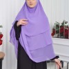 Chiffon Hijab Ready Made Veiled Practical Scarf 3 Layer - Cover Souffle 827 - lilac