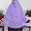 Chiffon Hijab Ready Made Veiled Practical Scarf 3 Layer - Cover Souffle 827 - lilac