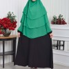 Chiffon Hijab Ready Made Veiled Practical Scarf 3 Layer - Cover Souffle 827 - green