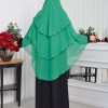 Chiffon Hijab Ready Made Veiled Practical Scarf 3 Layer - Cover Souffle 827 - green