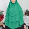 Chiffon Hijab Ready Made Veiled Practical Scarf 3 Layer - Cover Souffle 827 - green