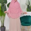 Chiffon Hijab Ready Made Veiled Practical Scarf 3 Layer - Cover Souffle 827 - pink