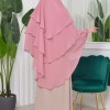Chiffon Hijab Ready Made Veiled Practical Scarf 3 Layer - Cover Souffle 827 - pink