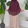 Chiffon Hijab Ready Made Veiled Practical Scarf 3 Layer - Cover Souffle 827 - cherry red