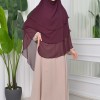 Chiffon Hijab Ready Made Veiled Practical Scarf 3 Layer - Cover Souffle 827 - cherry red