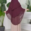 Chiffon Hijab Ready Made Veiled Practical Scarf 3 Layer - Cover Souffle 827 - cherry red