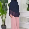 Chiffon Hijab Ready Made Veiled Practical Scarf 3 Layer - Cover Souffle 827 - Dunkelblau