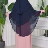 Chiffon Hijab Ready Made Veiled Practical Scarf 3 Layer - Cover Souffle 827 - Dunkelblau