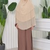 Chiffon Hijab Ready Made Veiled Practical Scarf 3 Layer - Cover Souffle 827 - wheat