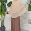 Chiffon Hijab Ready Made Veiled Practical Scarf 3 Layer - Cover Souffle 827 - wheat