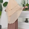 Chiffon Hijab Ready Made Veiled Practical Scarf 3 Layer - Cover Souffle 827 - wheat