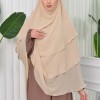 Chiffon Hijab Ready Made Veiled Practical Scarf 3 Layer - Cover Souffle 827 - wheat