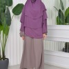 Chiffon Hijab Ready Made Veiled Practical Scarf 3 Layer - Cover Souffle 827 - Lavanta