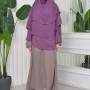3-lagiger Chiffon Khimar (Scharia-Schild) 827 - Lavendel