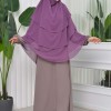 Chiffon Hijab Ready Made Veiled Practical Scarf 3 Layer - Cover Souffle 827 - Lavanta