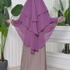Chiffon Hijab Ready Made Veiled Practical Scarf 3 Layer - Cover Souffle 827 - Lavanta