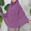 Chiffon Hijab Ready Made Veiled Practical Scarf 3 Layer - Cover Souffle 827 - Lavanta