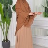 Chiffon Hijab Ready Made Veiled Practical Scarf 3 Layer - Cover Souffle 827 - tan