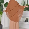 Chiffon Hijab Ready Made Veiled Practical Scarf 3 Layer - Cover Souffle 827 - tan