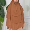Chiffon Hijab Ready Made Veiled Practical Scarf 3 Layer - Cover Souffle 827 - tan