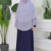 Chiffon Hijab Ready Made Veiled Practical Scarf 3 Layer - Cover Souffle 827 Gri